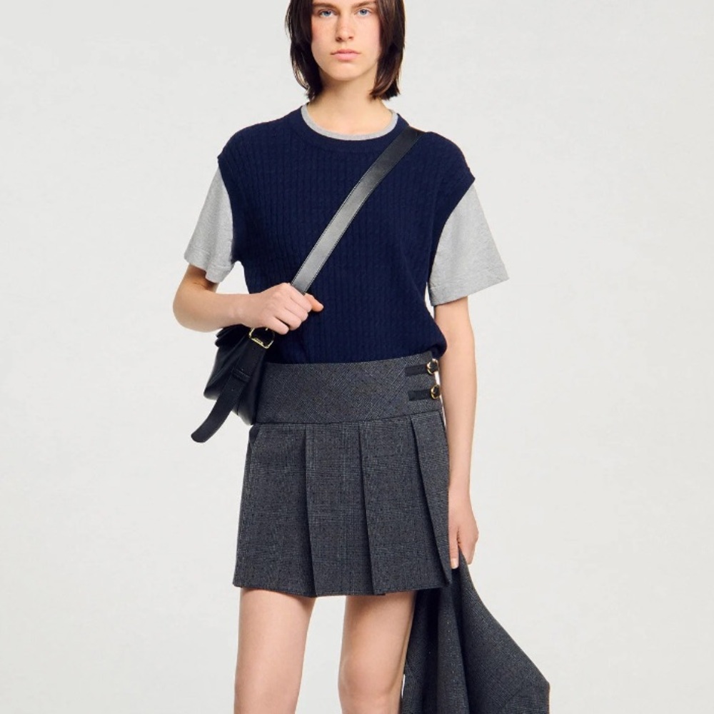 Sandro Dual Material Knit Sweater